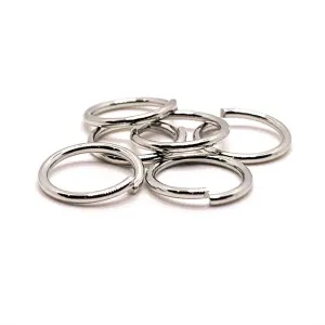 100, 500 or 1,000 Pieces: 12 mm Rhodium Antique Silver Plated Open Jump Rings, 17g