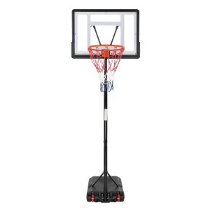 33 In. Portable Basketball Hoop Stand, 6.5-8 Ft Adjustable Basketball Goal System, with PVC Backboard Indoor/Outdoor