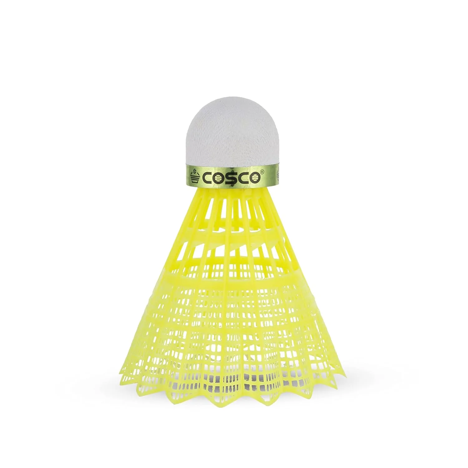 Aero 350 Nylon Shuttle Cock | Pack Of 6 (Yellow) (Made In India)