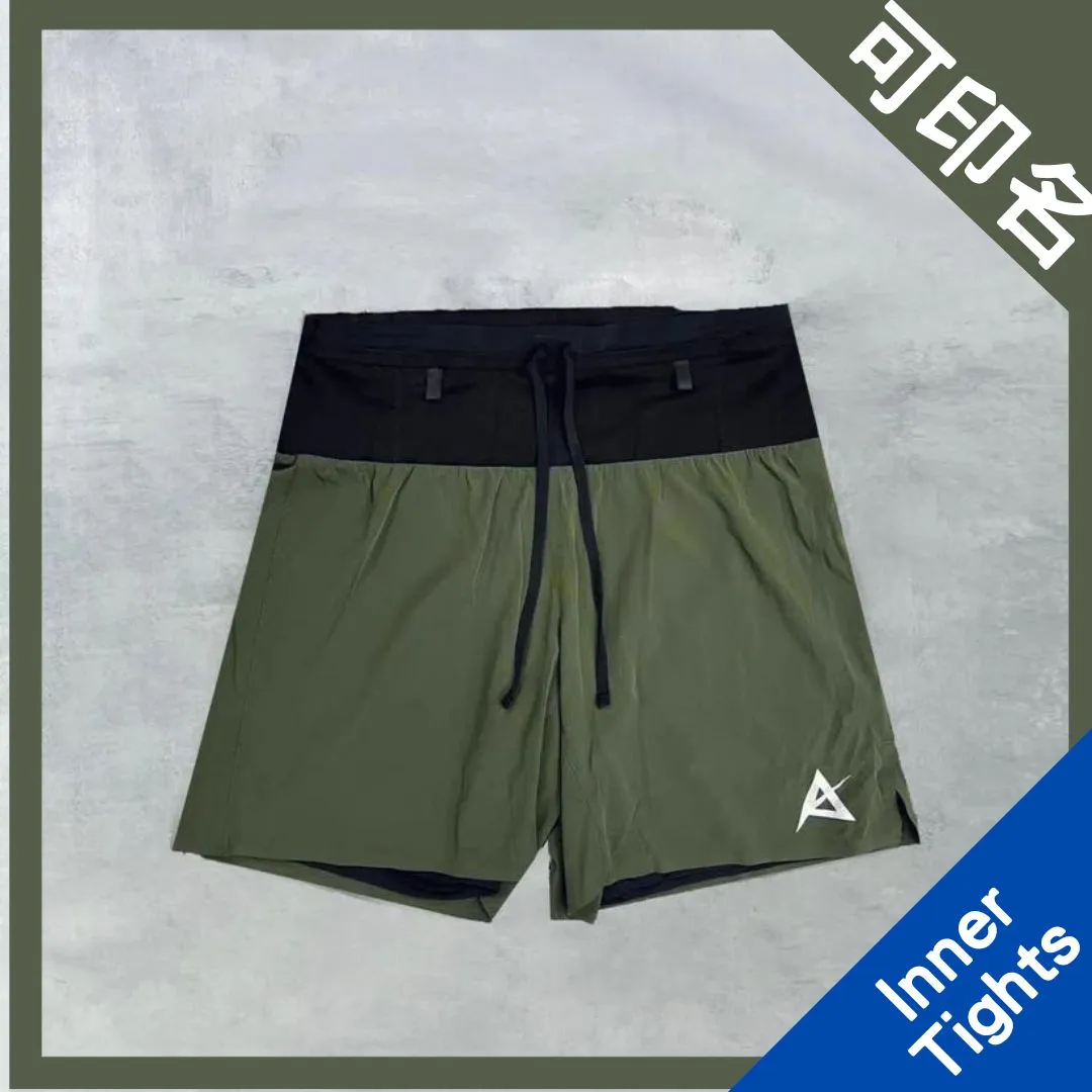 AKIV FLUX GN 2-in-1 Multi-Pocket Running Shorts Unisex | Inner Tight | Earth Green