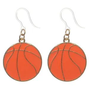 Basketball Dangles Hypoallergenic Earrings for Sensitive Ears Made with Plastic Posts