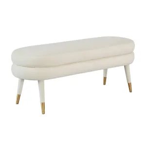 BETTY CREAM VELVET BENCH