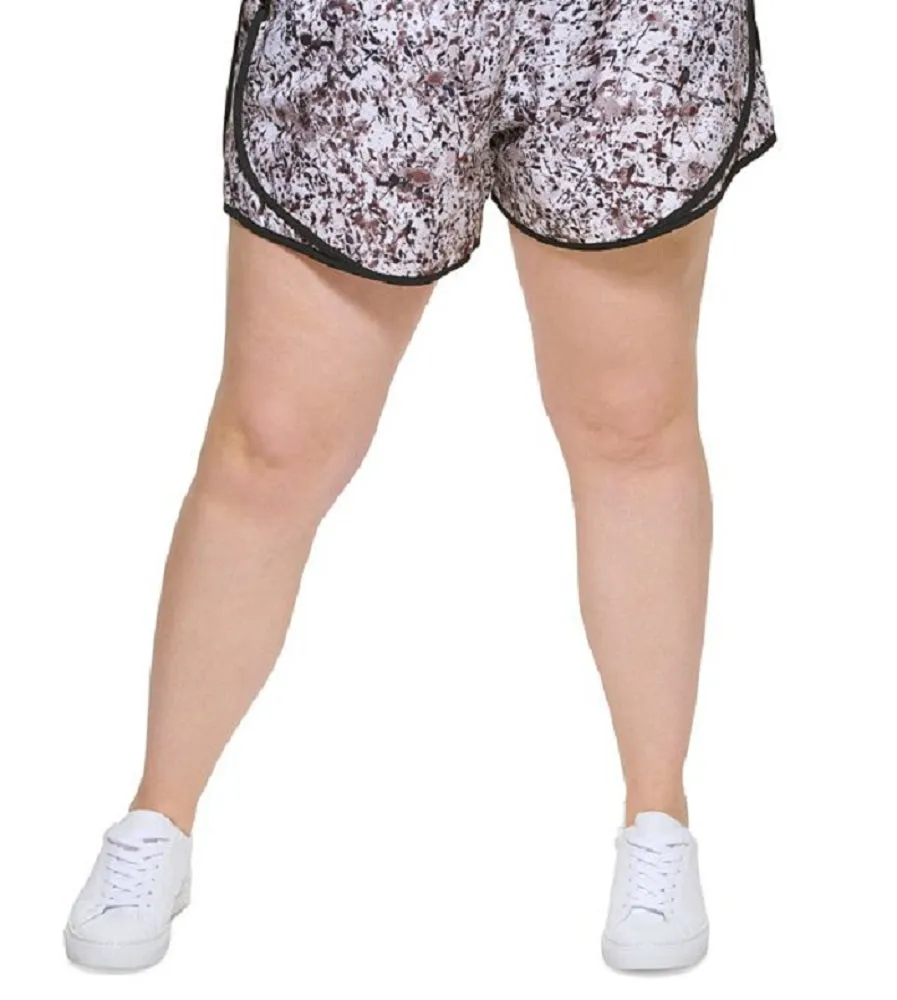 Calvin Klein Women's Printed Running Shorts Beige 2X