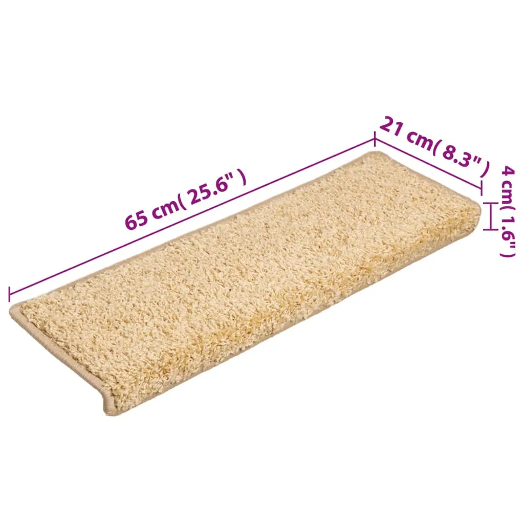 Carpet Stair Treads 15 pcs 65x21x4 cm Brown