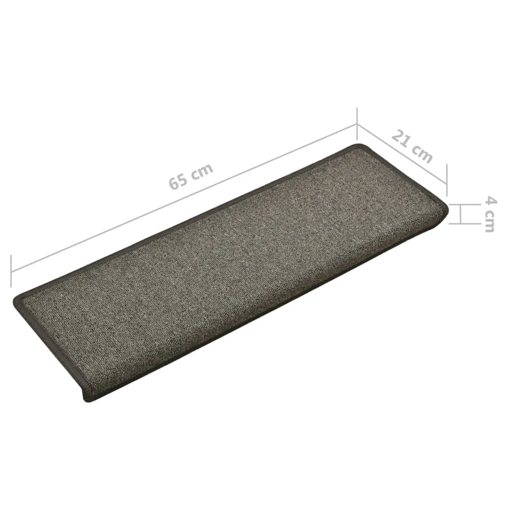 Carpet Stair Treads 15 pcs 65x21x4 cm Dark Grey