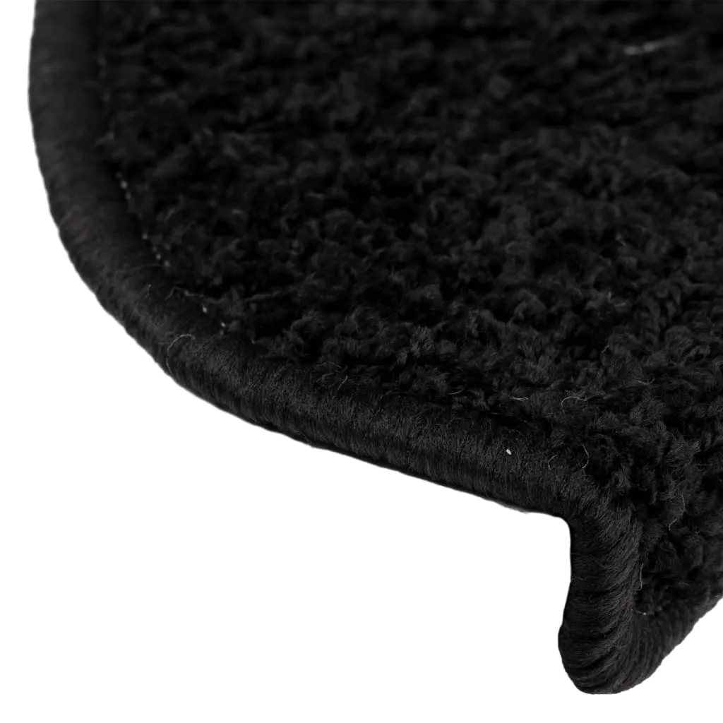 Carpet Stair Treads 15 pcs Black 65x21x4 cm