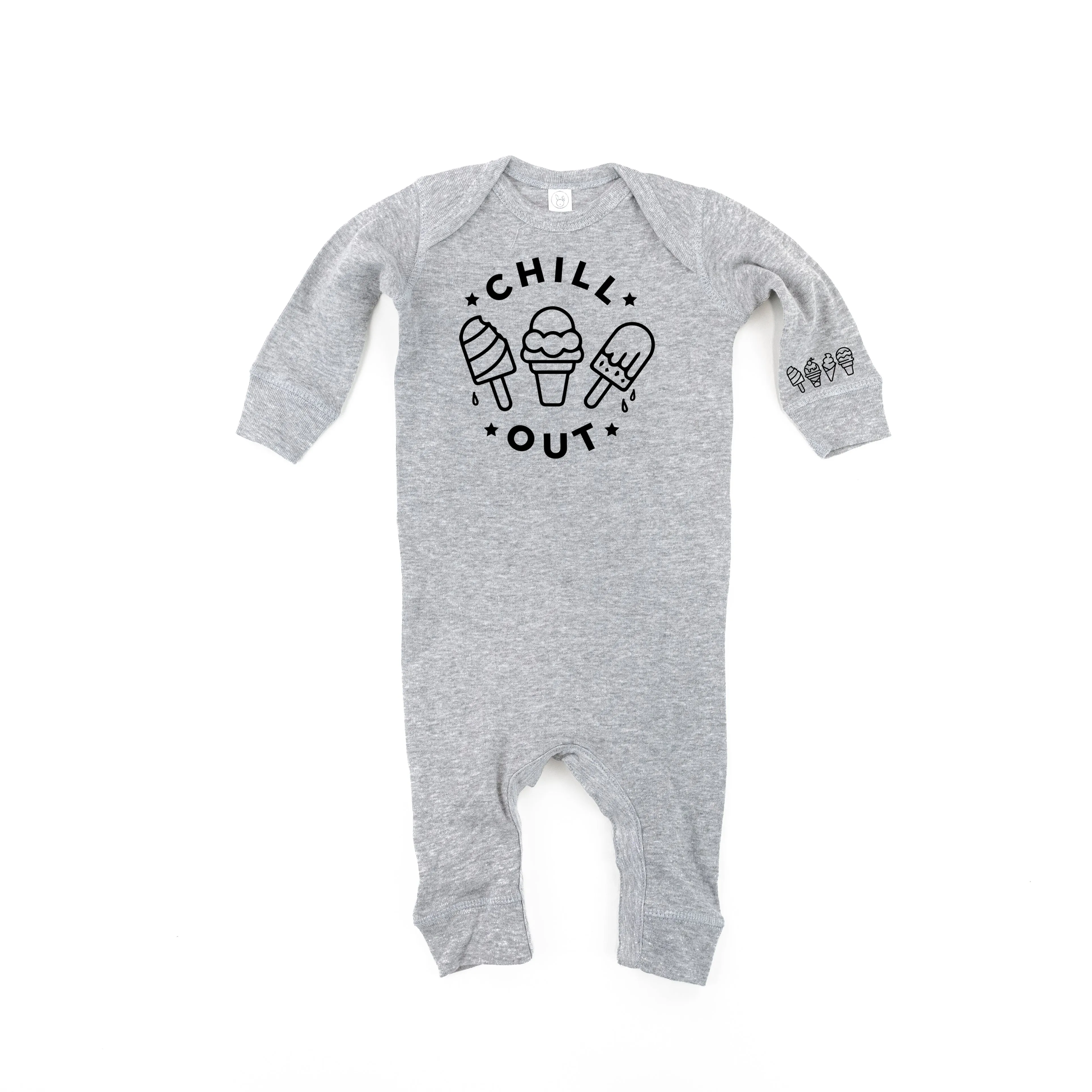 CHILL OUT  - Ice Cream Wrist Detail - One Piece Baby Sleeper