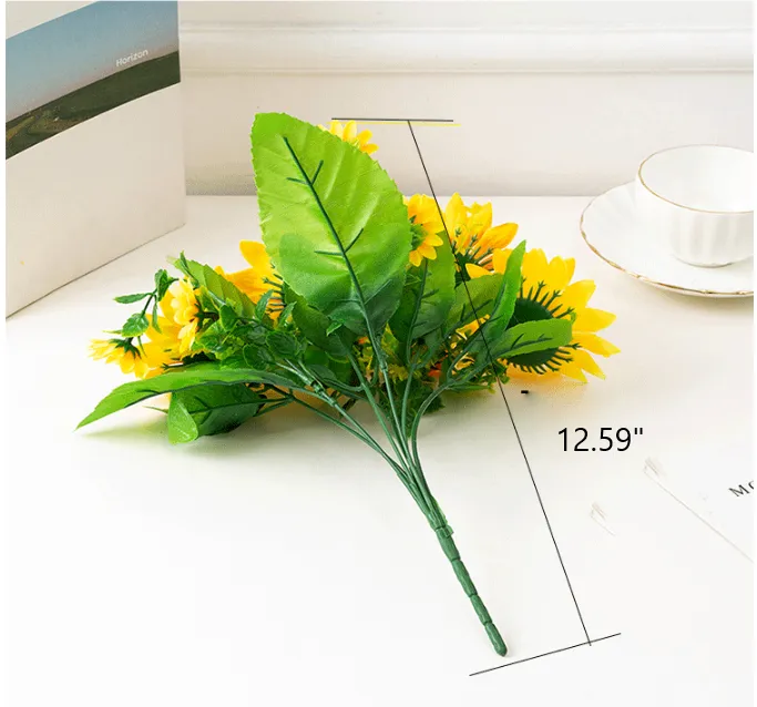 Clearance Bulk Artificial Sunflower Stems Sunflowers Flowers Plants for Fall Outdoor Indoor Decoration Wholesale