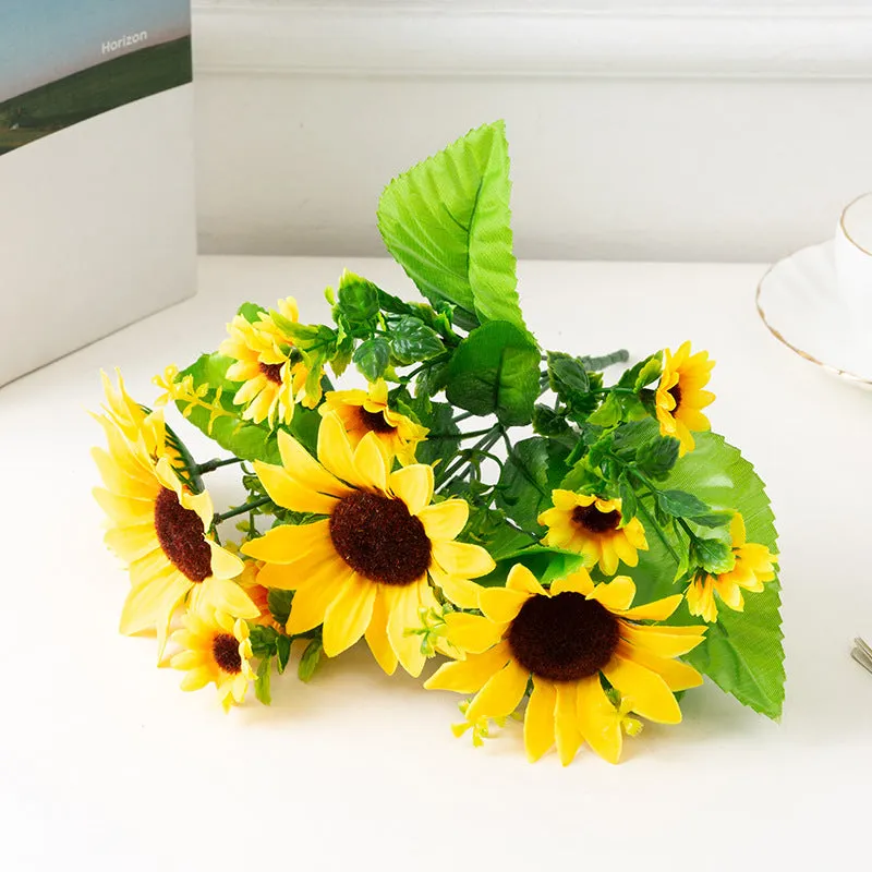 Clearance Bulk Artificial Sunflower Stems Sunflowers Flowers Plants for Fall Outdoor Indoor Decoration Wholesale