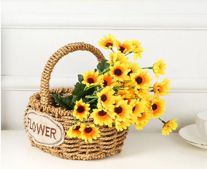 Clearance Bulk Artificial Sunflower Stems Sunflowers Flowers Plants for Fall Outdoor Indoor Decoration Wholesale