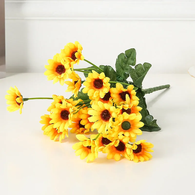 Clearance Bulk Artificial Sunflower Stems Sunflowers Flowers Plants for Fall Outdoor Indoor Decoration Wholesale