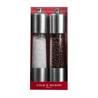 Cole & Mason 8" Stainless Steel Salt and Pepper Mill Set