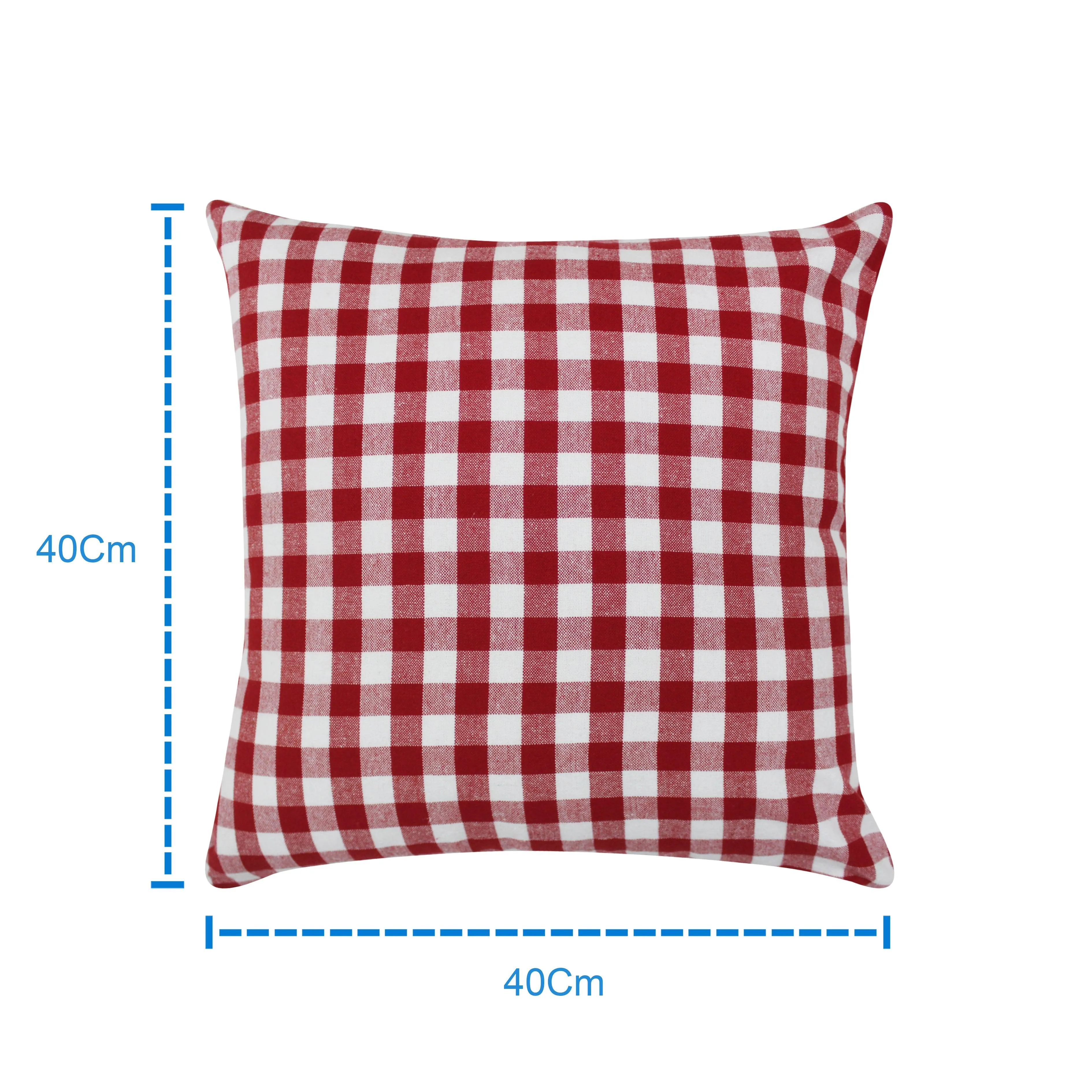 Cotton Gingham Check Red Cushion Covers