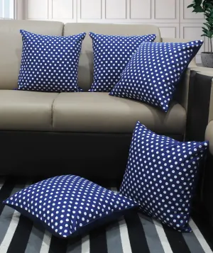 Cotton Polka Dot Blue Cushion Covers