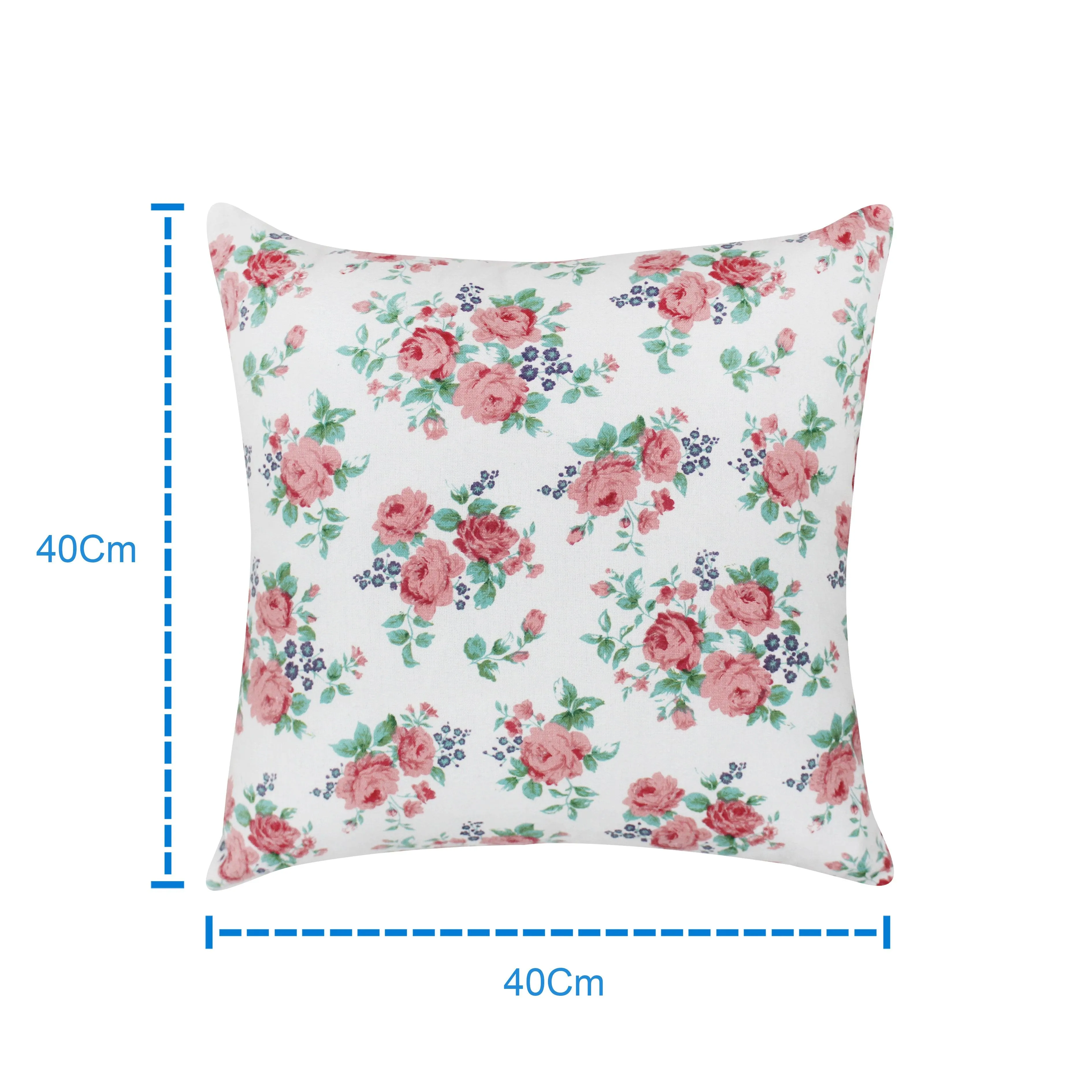 Cotton Small Pink Rose Floral Cushion Covers