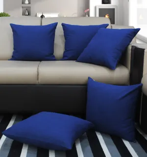 Cotton Solid Blue Cushion Covers