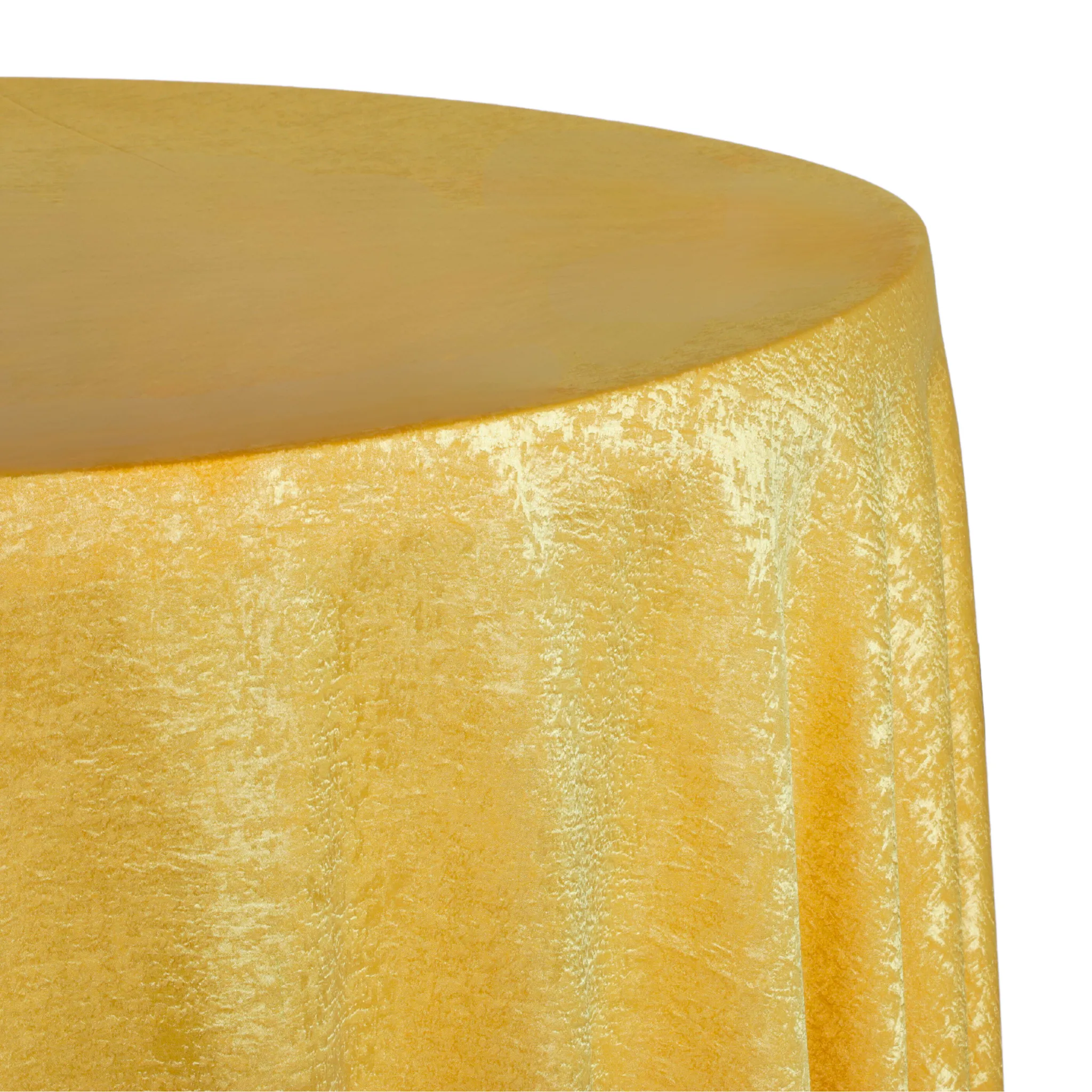 Crinkle Shimmer 120" Round Tablecloth - Gold