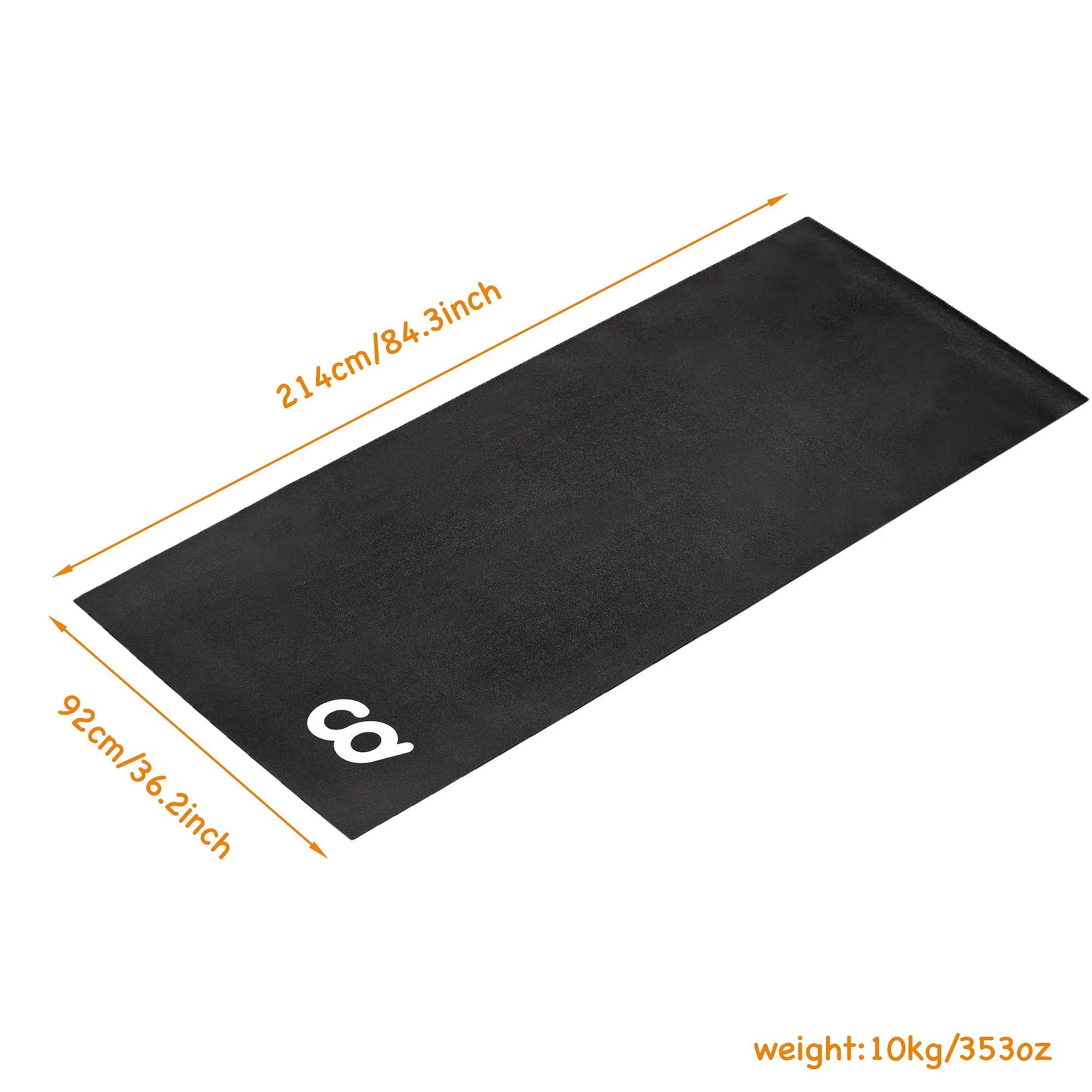 CyclingDeal Bike Trainer Floor Mat - Compatible with Indoor Exercise Stationary Bike Treadmill Elliptical Waterproof Gym Flooring Equipment - Indoor Cycle Stepper - High Density 36" x 84" (91 x 213cm)