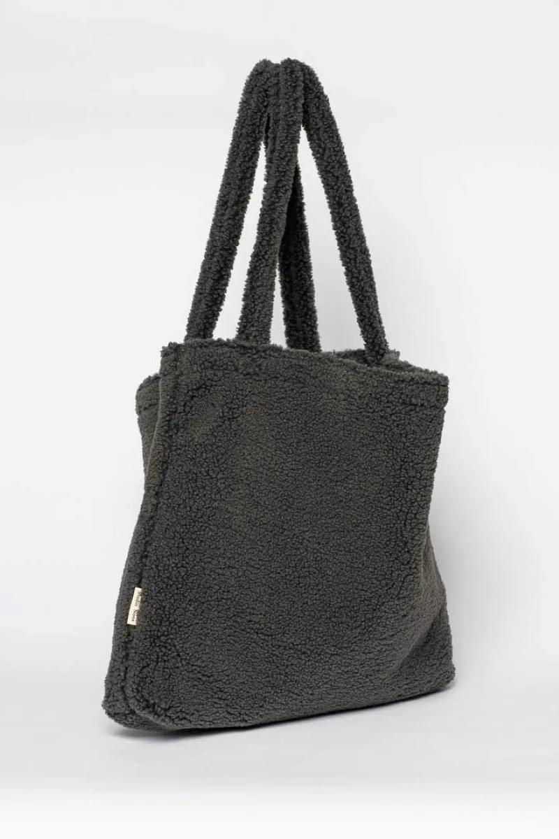 Dark Grey Teddy Mom Bag