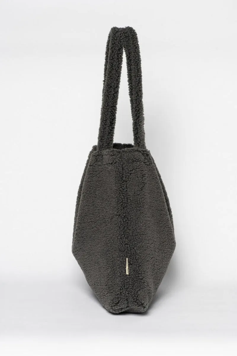 Dark Grey Teddy Mom Bag