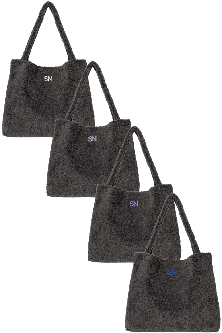 Dark Grey Teddy Mom Bag