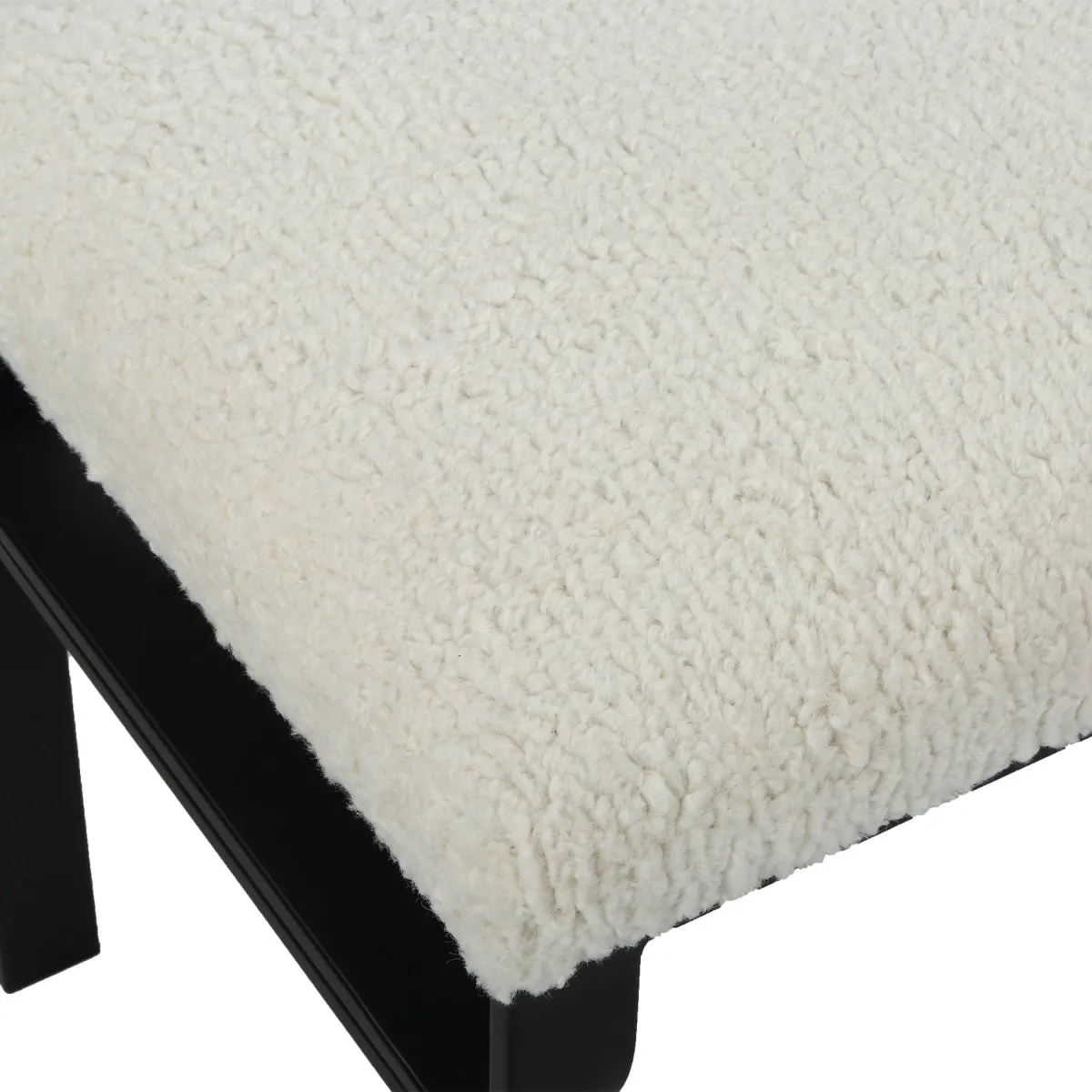 Diverge White Shearling Small Bench