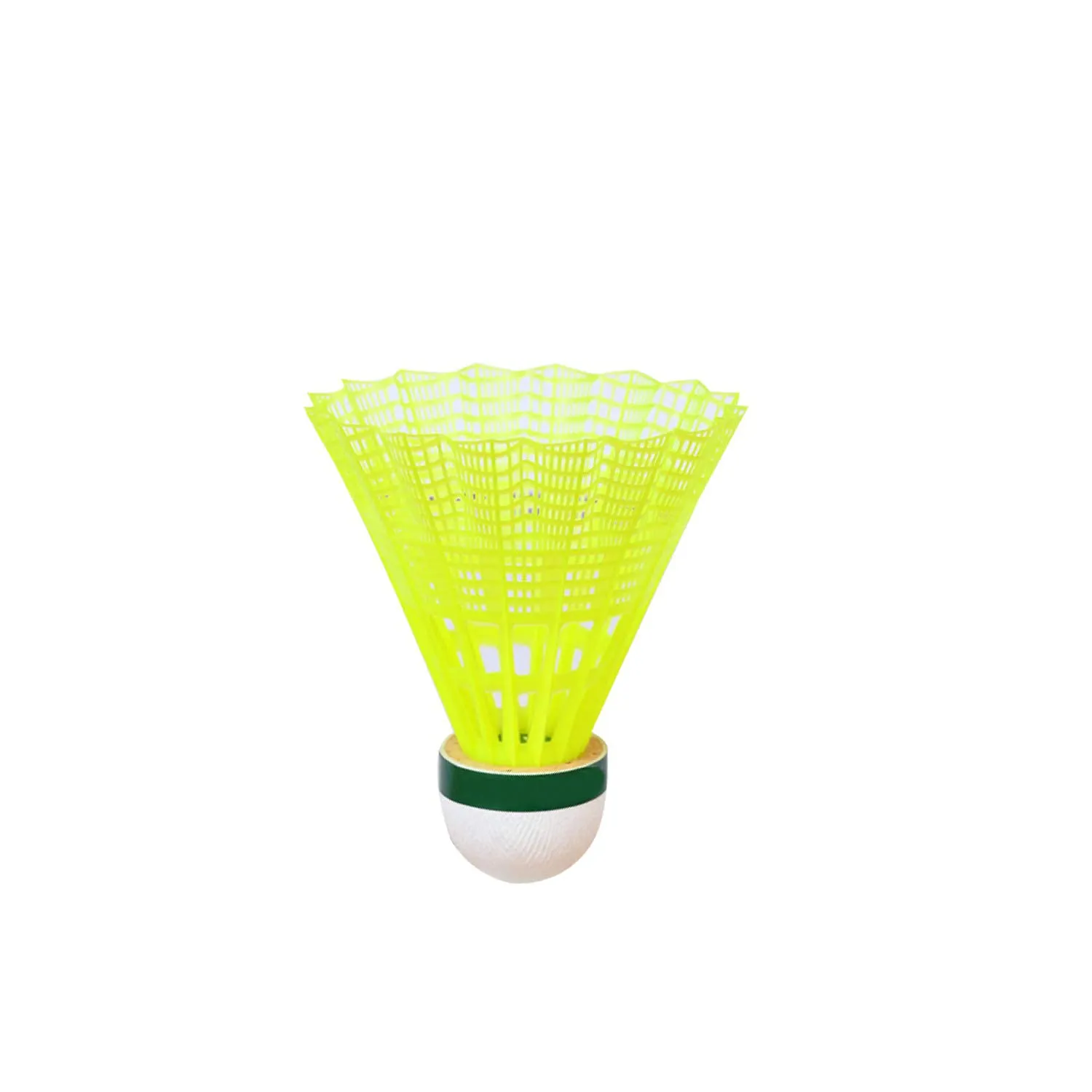 Glider 505 Nylon Shuttlecock with Natural Cork | Colour - Green | Speed - Medium/Slow | (Pack of 6)