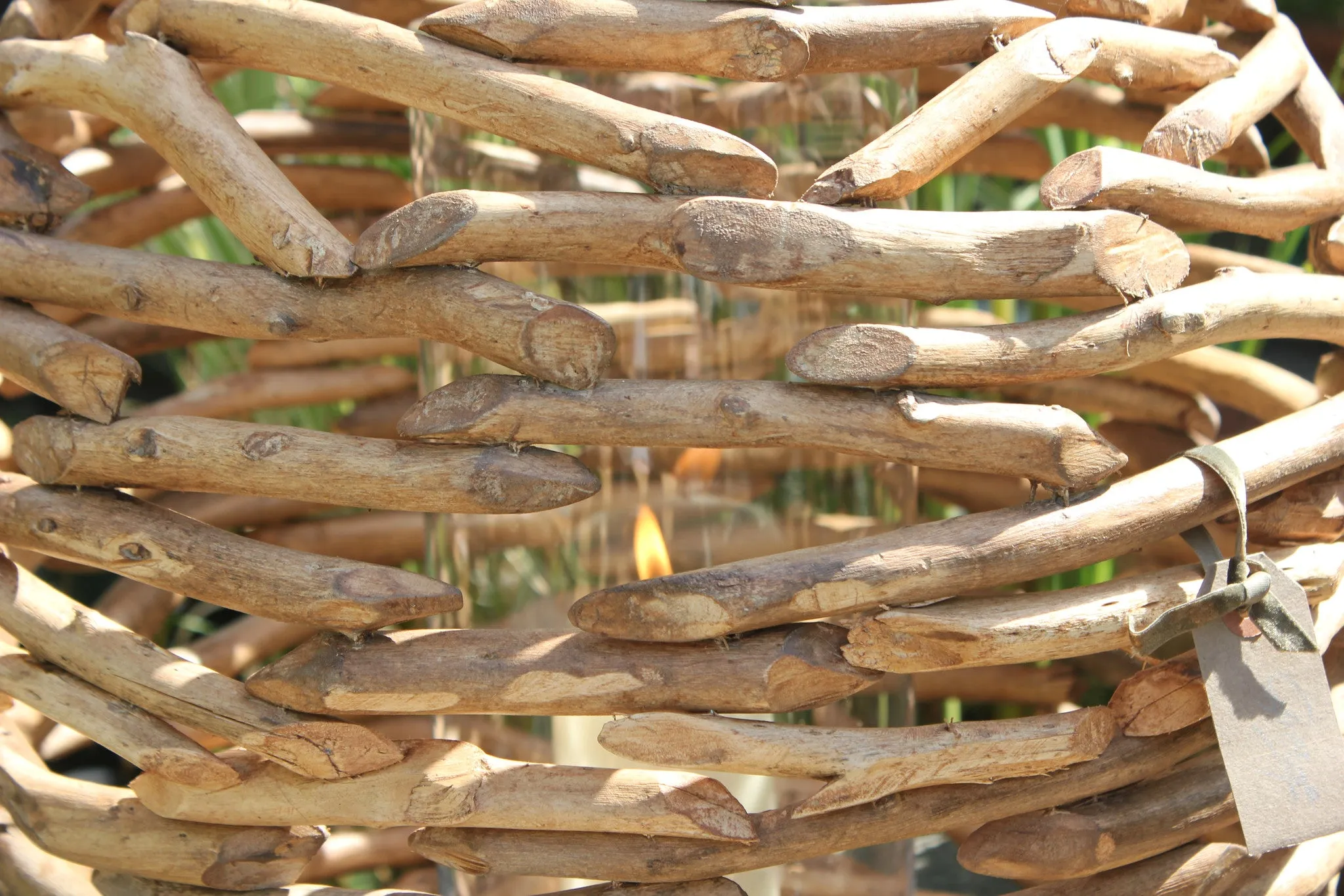 Huge Driftwood Ball Hurricane Lantern