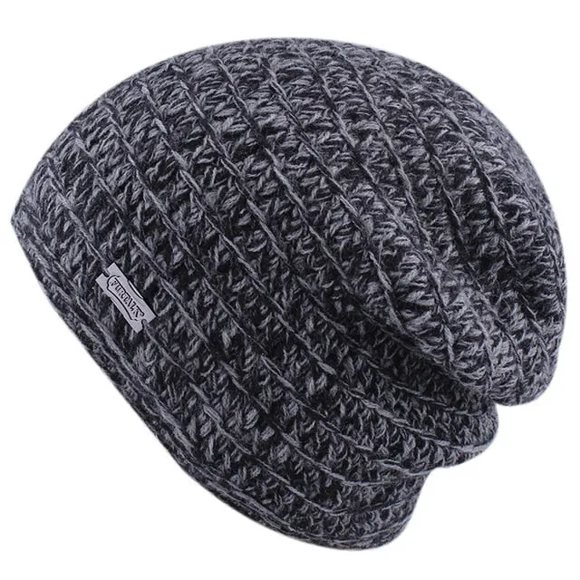 Knitted Slouchy Grid Casual Warm Knitted Winter Beanie