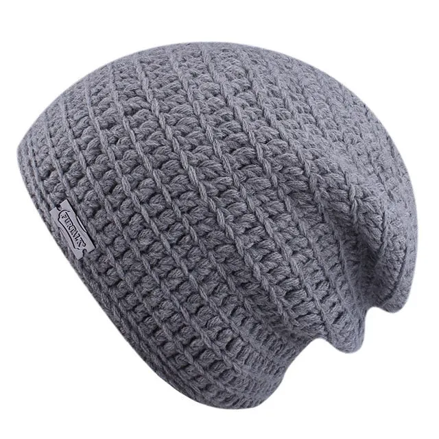 Knitted Slouchy Grid Casual Warm Knitted Winter Beanie