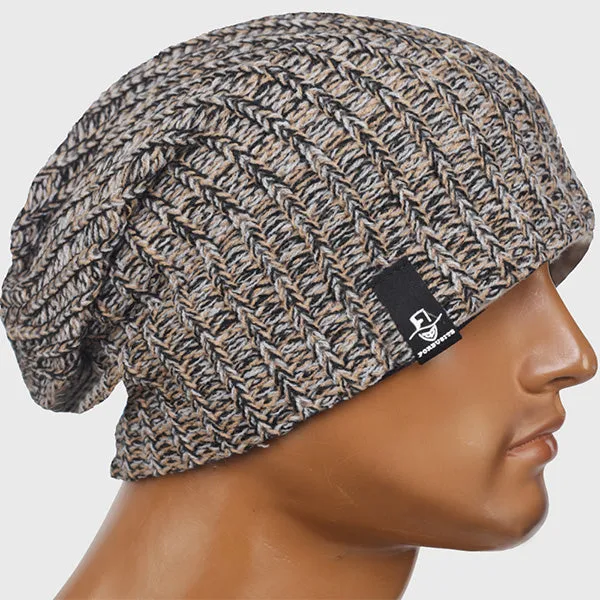 Men Knit Slouchy Beanie Hat B102