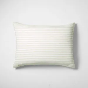 New - Standard Heavyweight Linen Blend Stripe Pillow Sham Natural - Casaluna