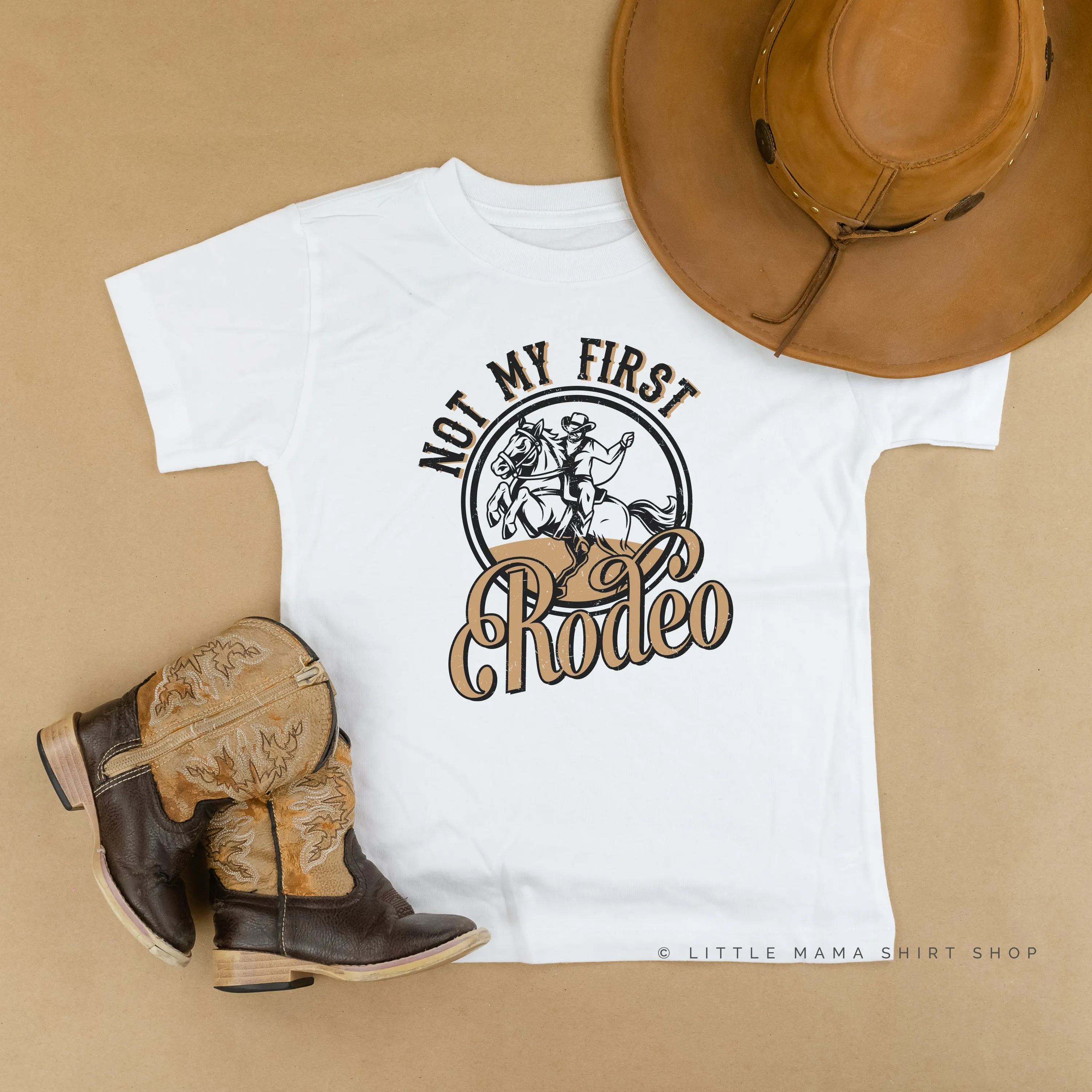 Not My First Rodeo - Distressed Design - Short Sleeve Child Shirt