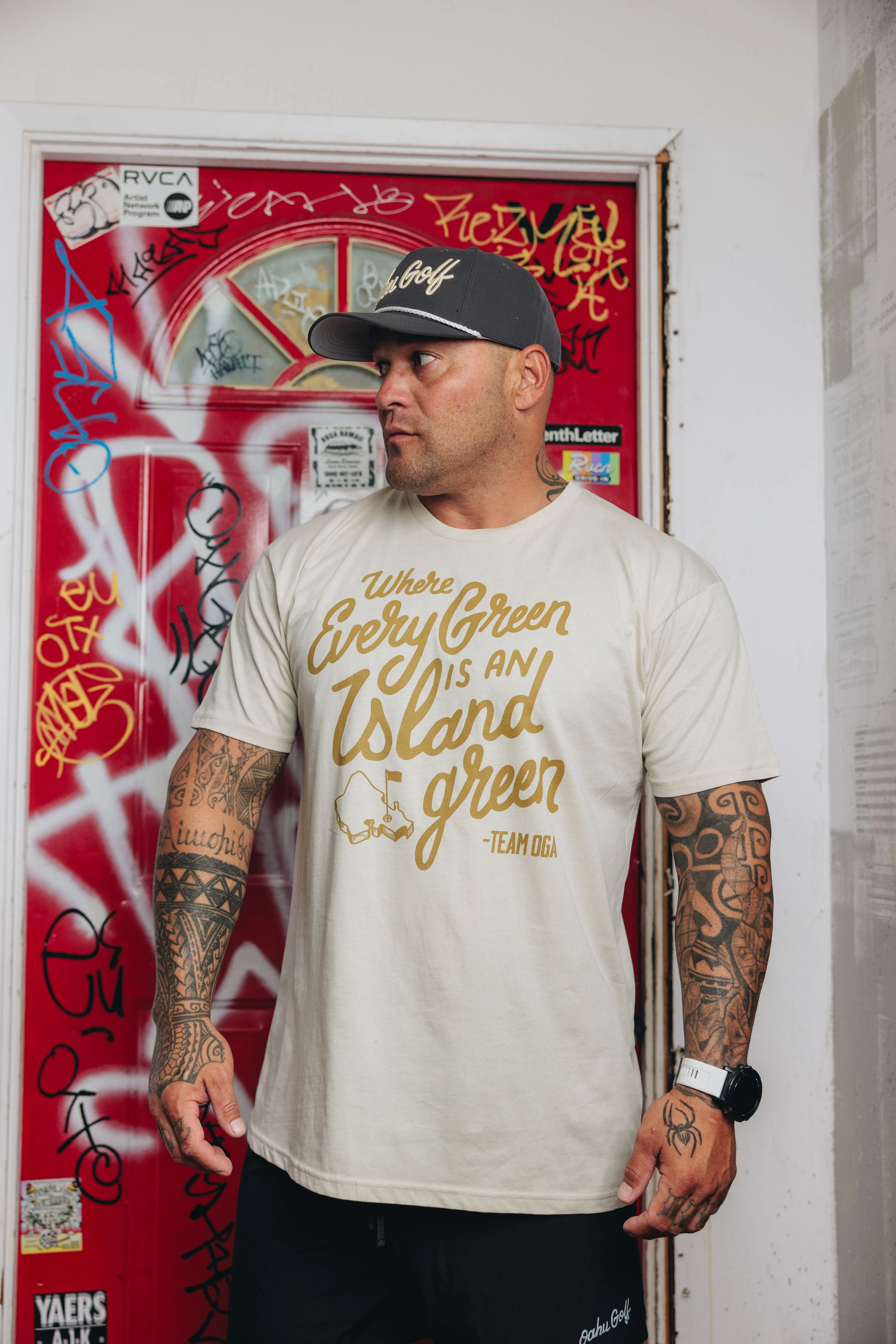 "Island Green" - OGA Unisex Graphic Tee - Bone White