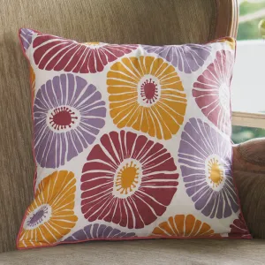 Retro Flowers Mulberry Mauve Cushion Cover, 45cm