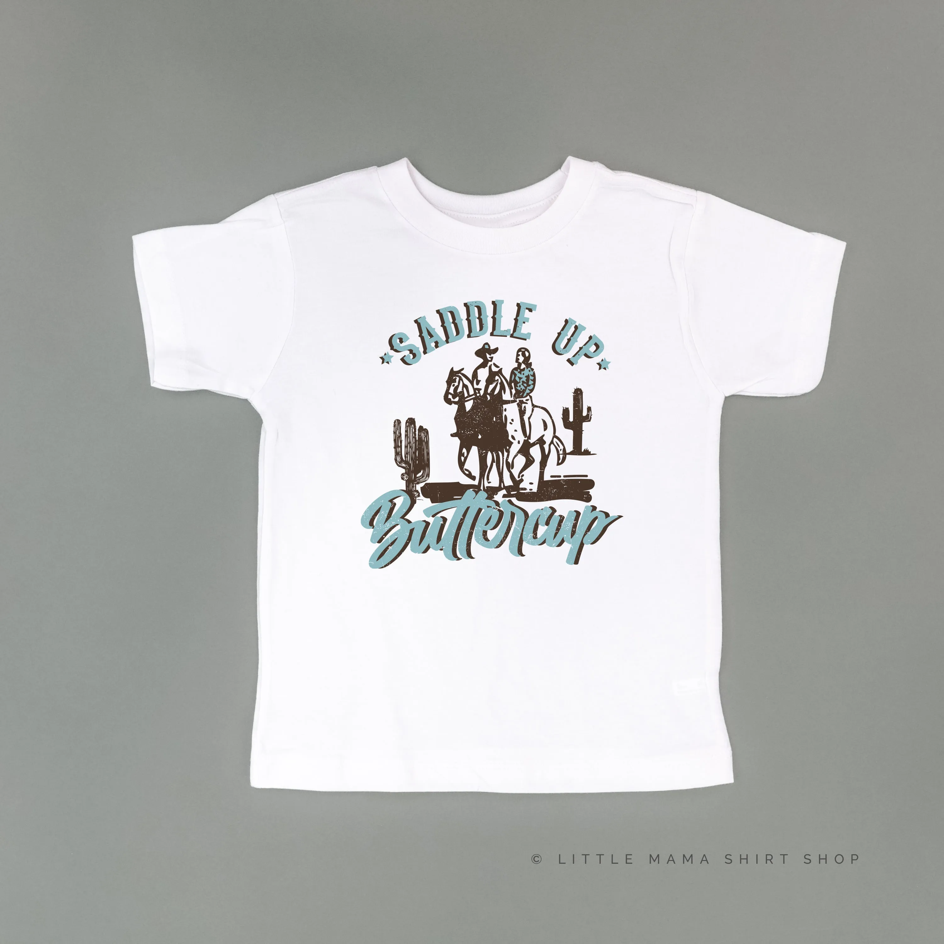 Saddle Up Buttercup - Distressed Design - Short Sleeve Child Shirt