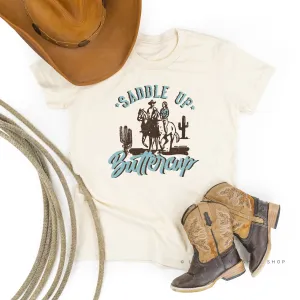 Saddle Up Buttercup - Distressed Design - Short Sleeve Child Shirt