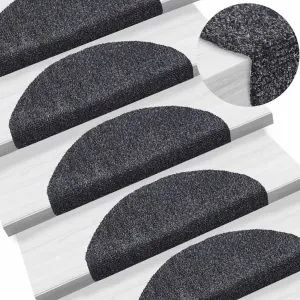 Self-adhesive Stair Mats 10 pcs Dark Grey 65x21x4 cm Needle Punch