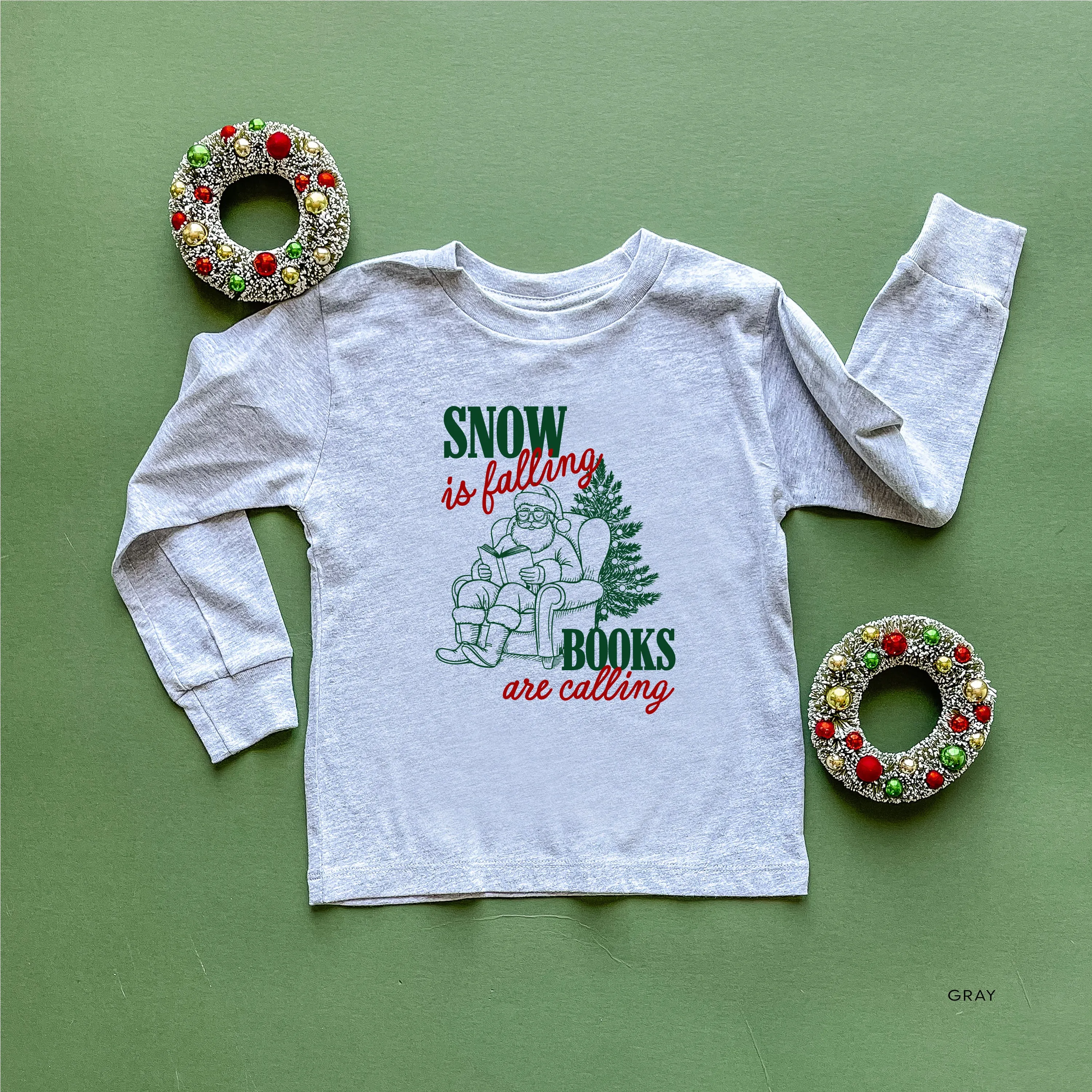 Snow Is Falling Books Are Calling - Child LONG SLEEVE Tee