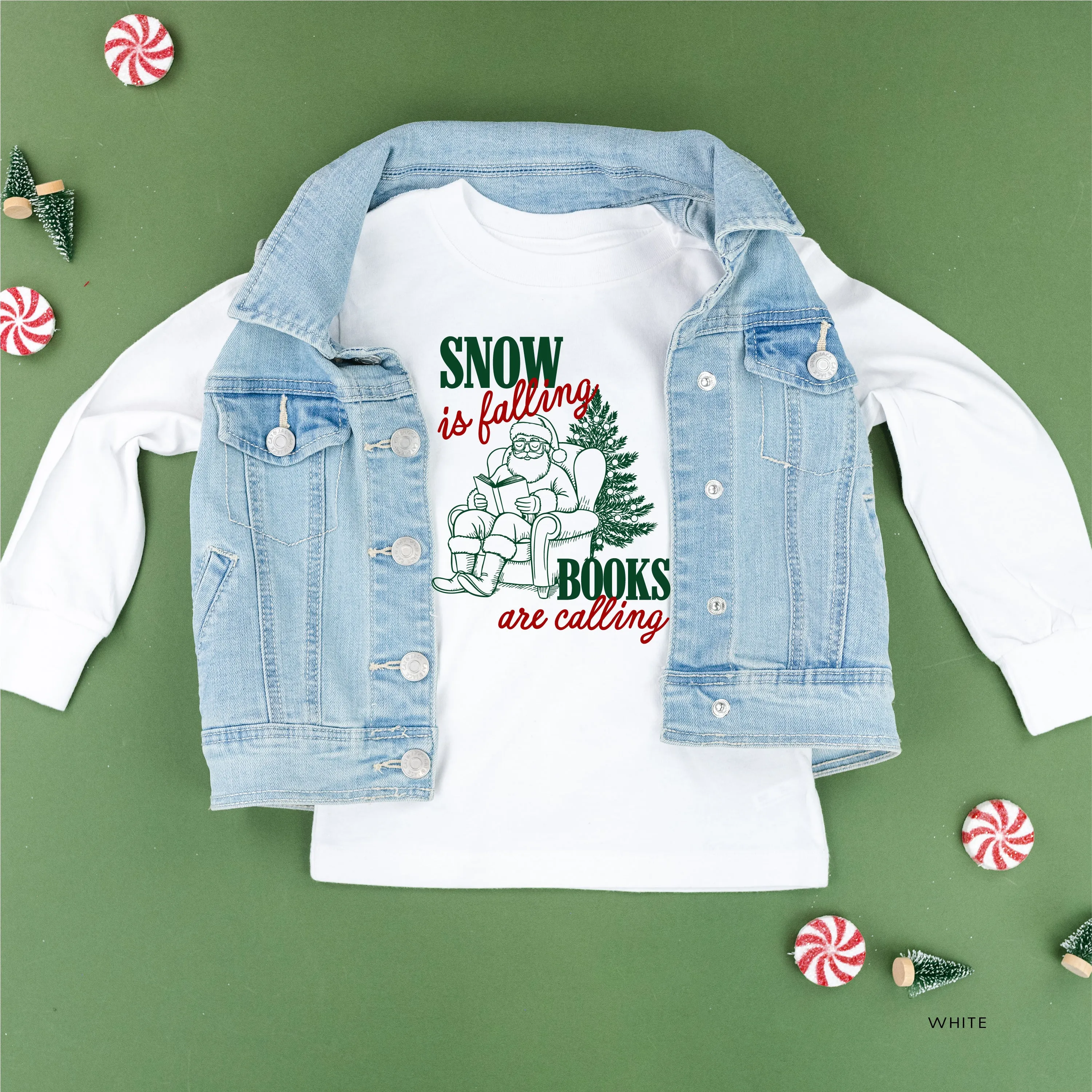 Snow Is Falling Books Are Calling - Child LONG SLEEVE Tee