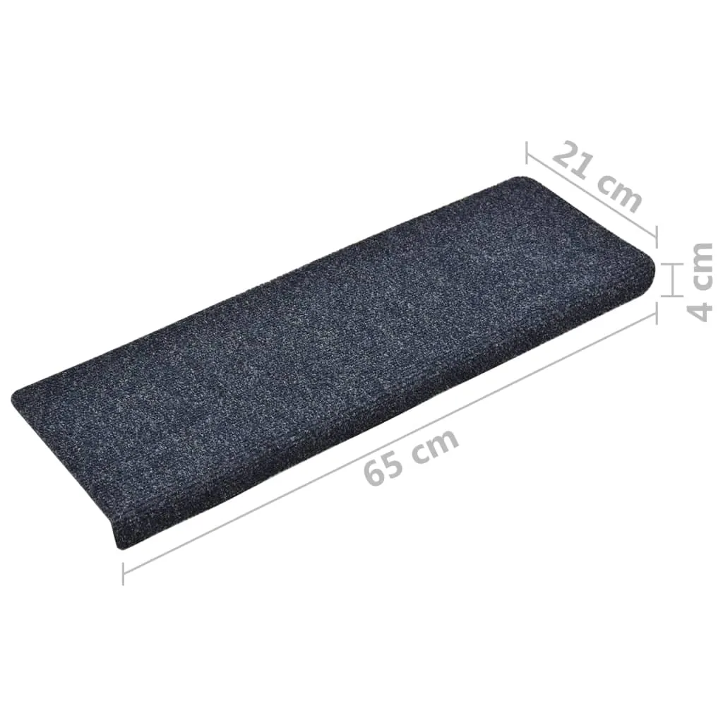 Stair Mats 10 pcs Anthracite 65x21x4 cm Needle Punch