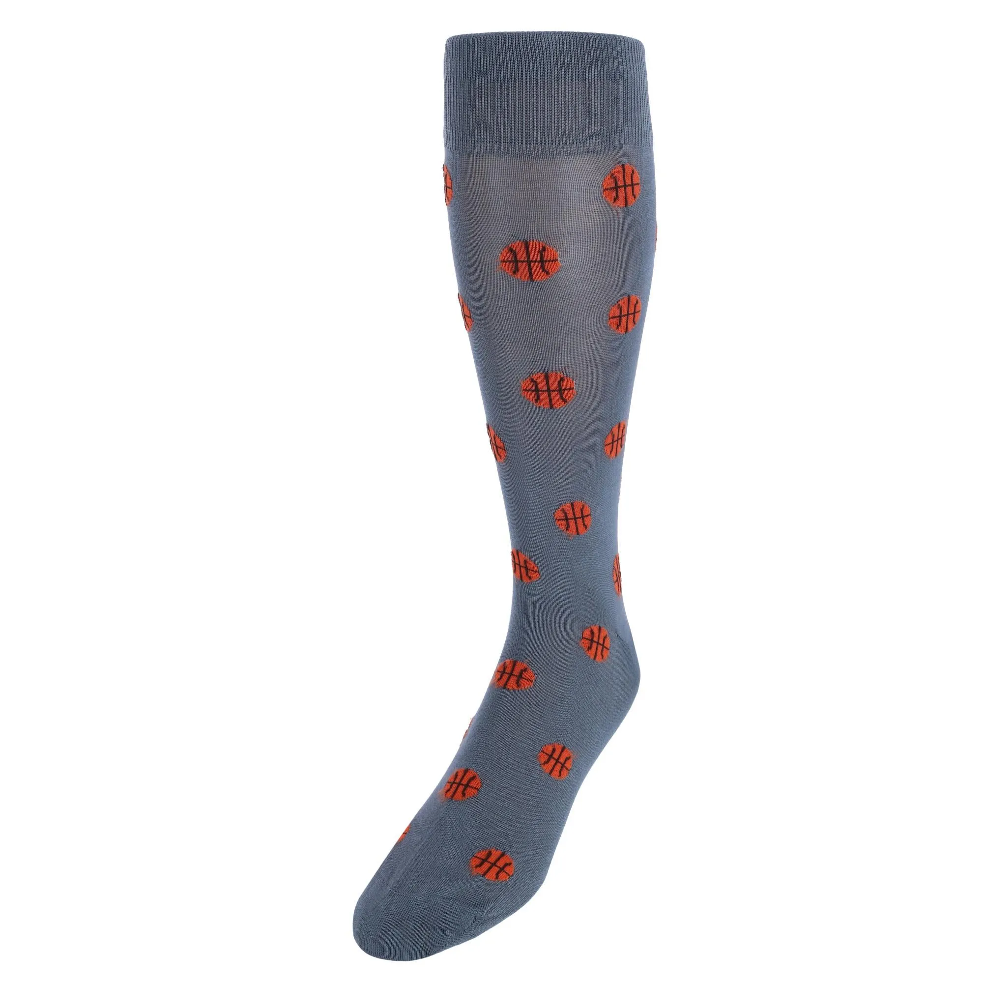 Three Point Shot Basketball Novelty Mercerized Cotton Mid-Calf Socks