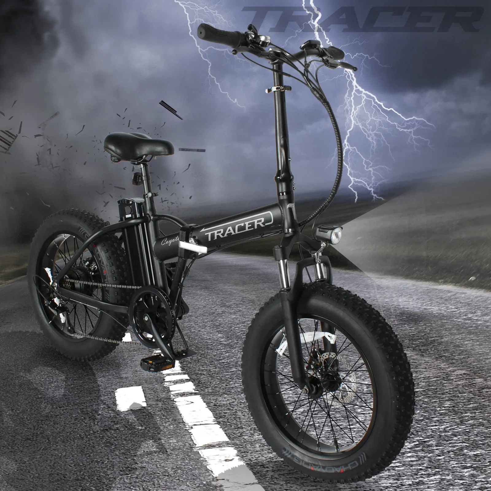 Tracer Coyote 20'' 48V 13Ah 500W Fat Tire Foldable Electric Bike