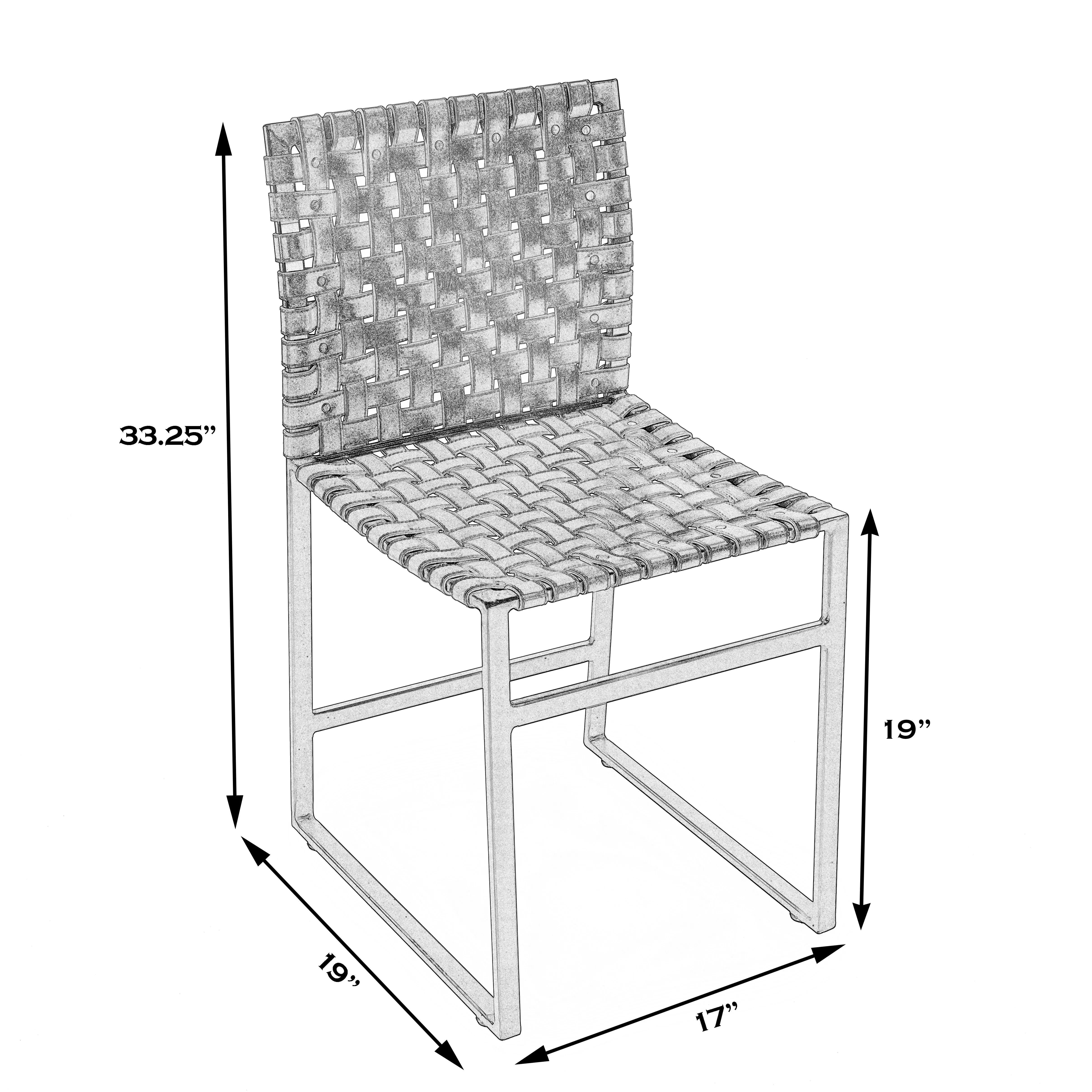 Urban Woven Leather Side Chair in White  5447411