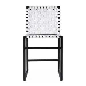 Urban Woven Leather Side Chair in White  5447411