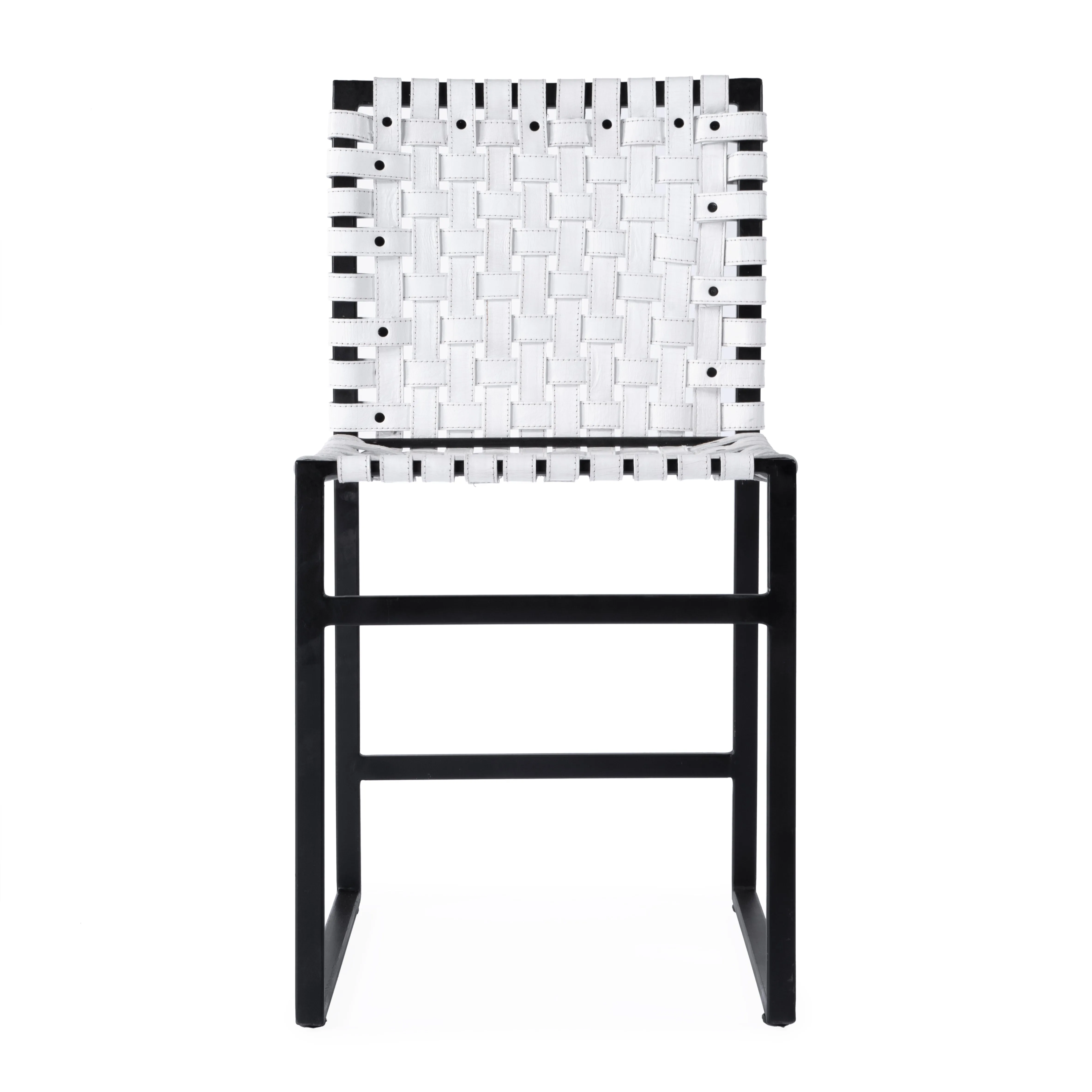 Urban Woven Leather Side Chair in White  5447411