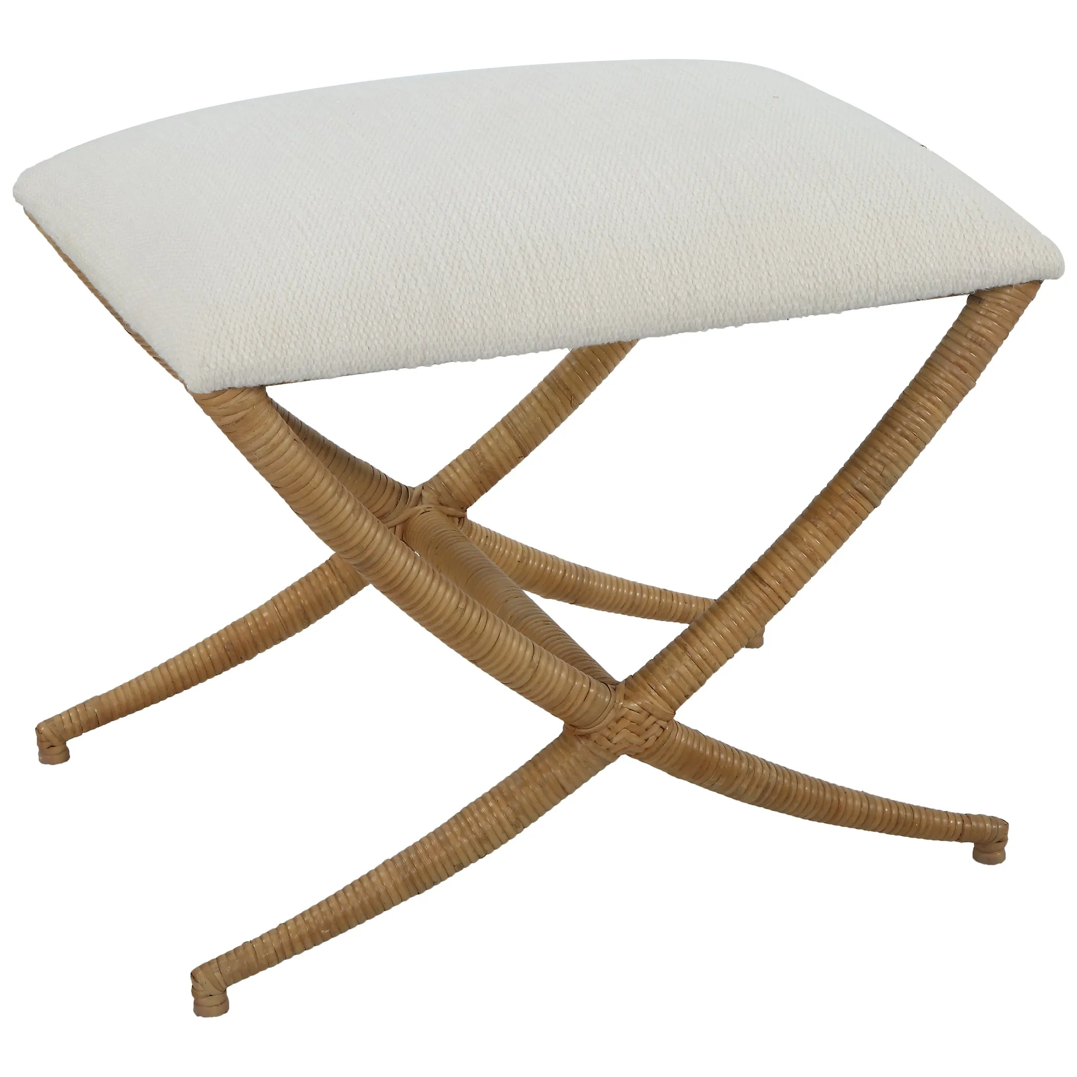 Uttermost Expedition White Fabric Small Bench