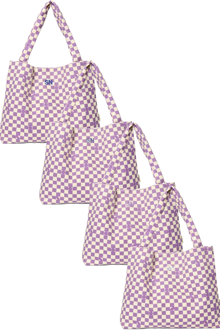 Violet Checkerboard Mom Bag